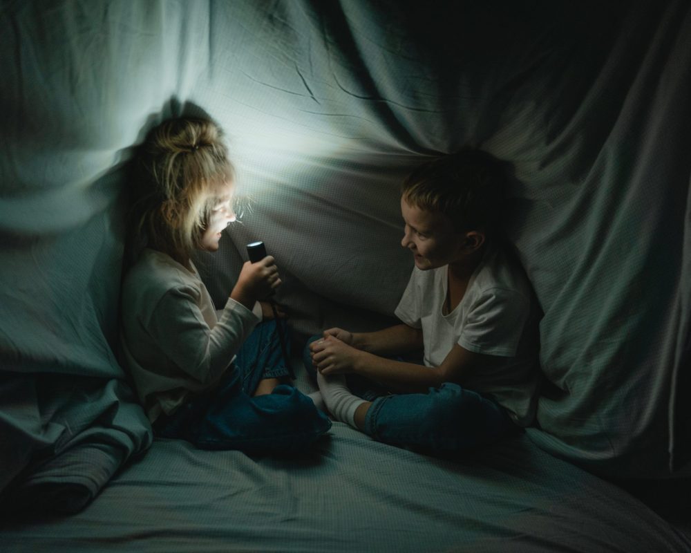 Photo by Tima Miroshnichenko: https://www.pexels.com/photo/girl-and-boy-laughing-in-blanket-fort-5951636/